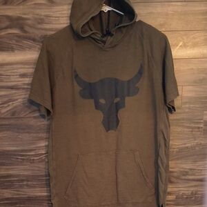 Under Armour Project Rock - Charged Cotton Short Sleeve Hoodie Military Green